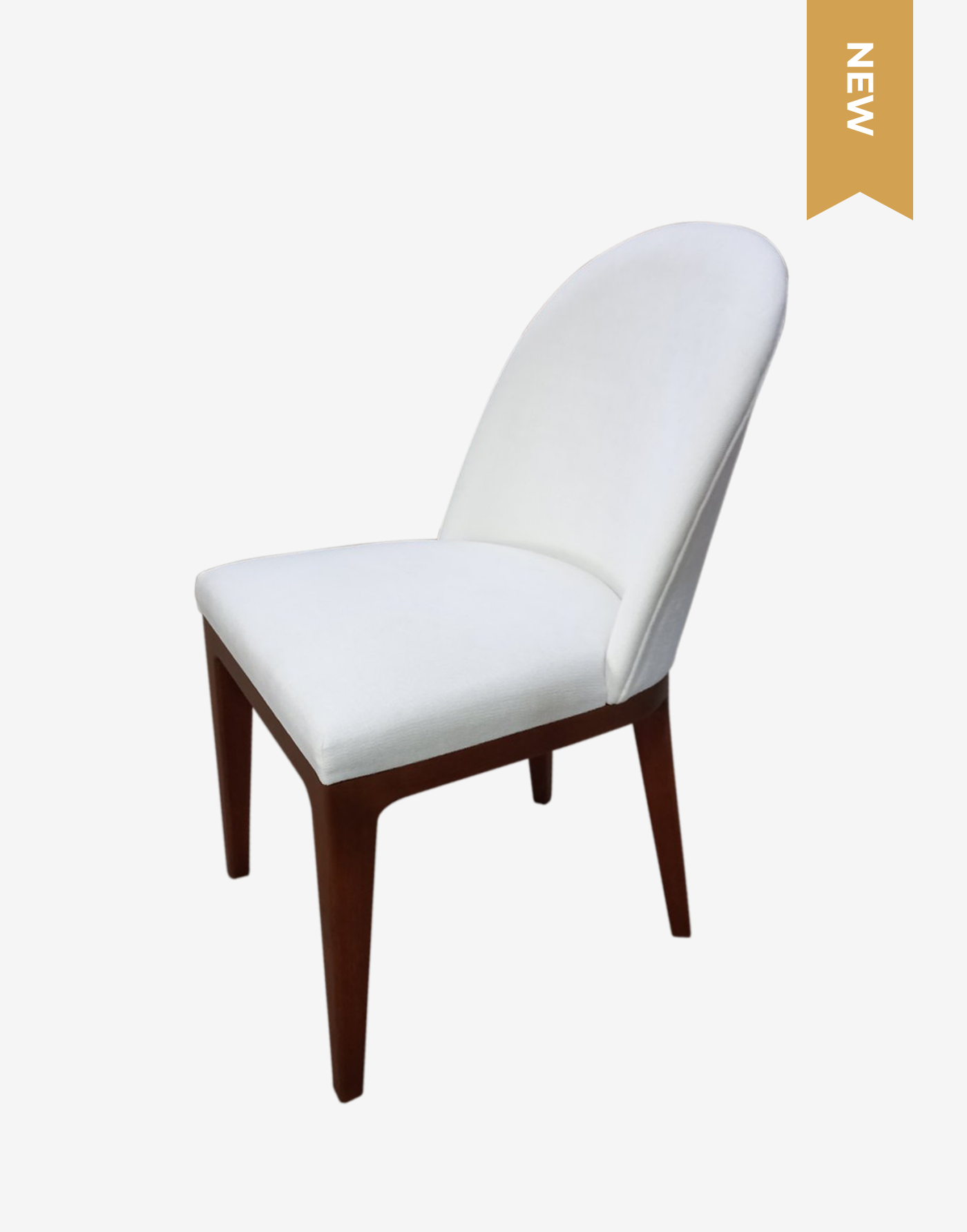 Bring a touch of elegance into your dining space with our modern dining side chair. Made with white water-repellent fabric and solid mahogany wood. Focolare Carpentry - Bespoke Furniture