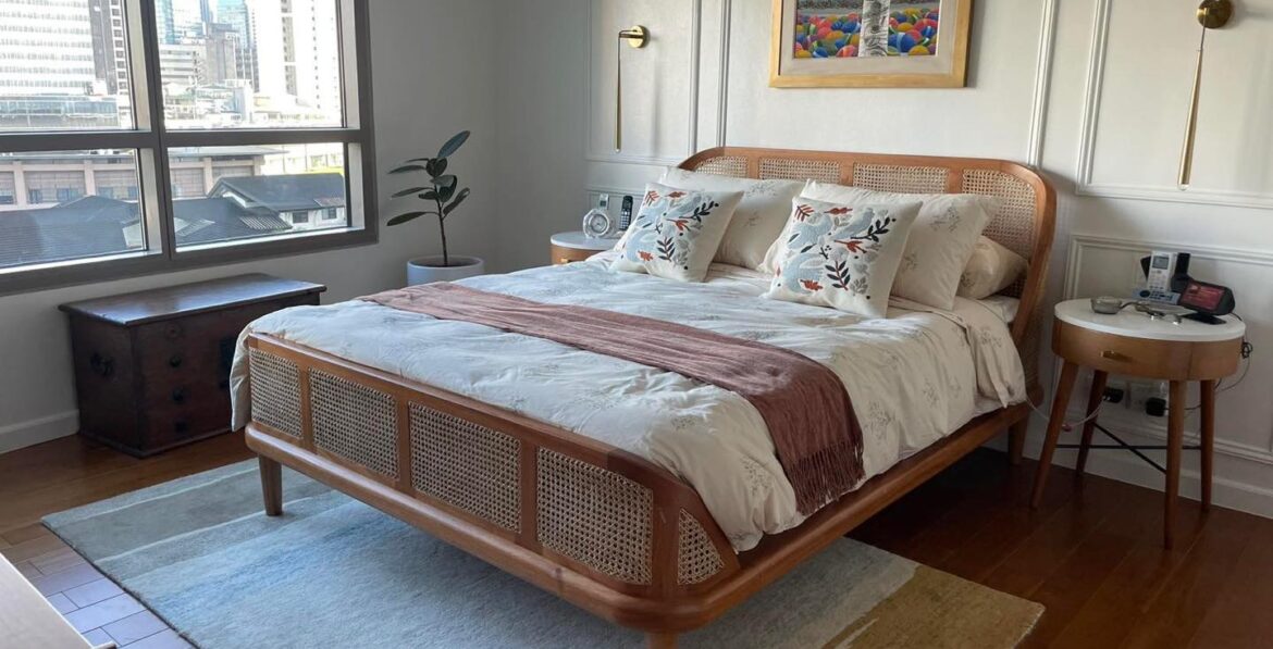 Sleep in style with this bed made with Solid Mahogany wood Frame. Featuring Solihiya weave on its headboard and footboard, it will surely add a classic charm and sense of warmth to your room. - Focolare Carpentry - Furniture Maker Philippines
