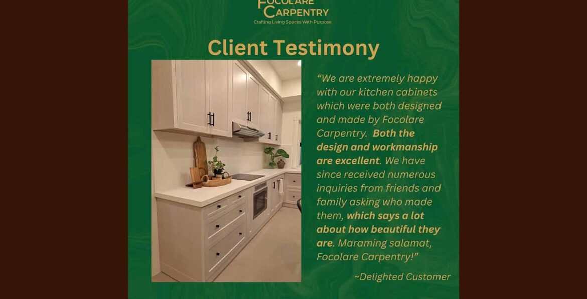 Kitchen Cabinets - Architecture Fitouts - Focolare Carpentry - Custom-made Furniture Philippines - Perfect for your Living, Dining, Bedroom, School, Office, Prayer Rooms